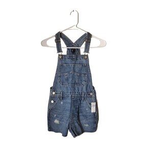 Gap Kids Medium Overall Shorts Denim Distressed Summer